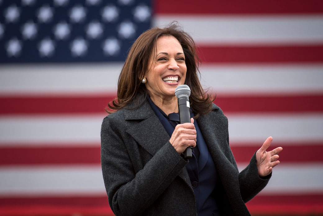 Vice President-elect Kamala Harris speaks in Detroit, October 2020. (Getty/Nic Antaya)