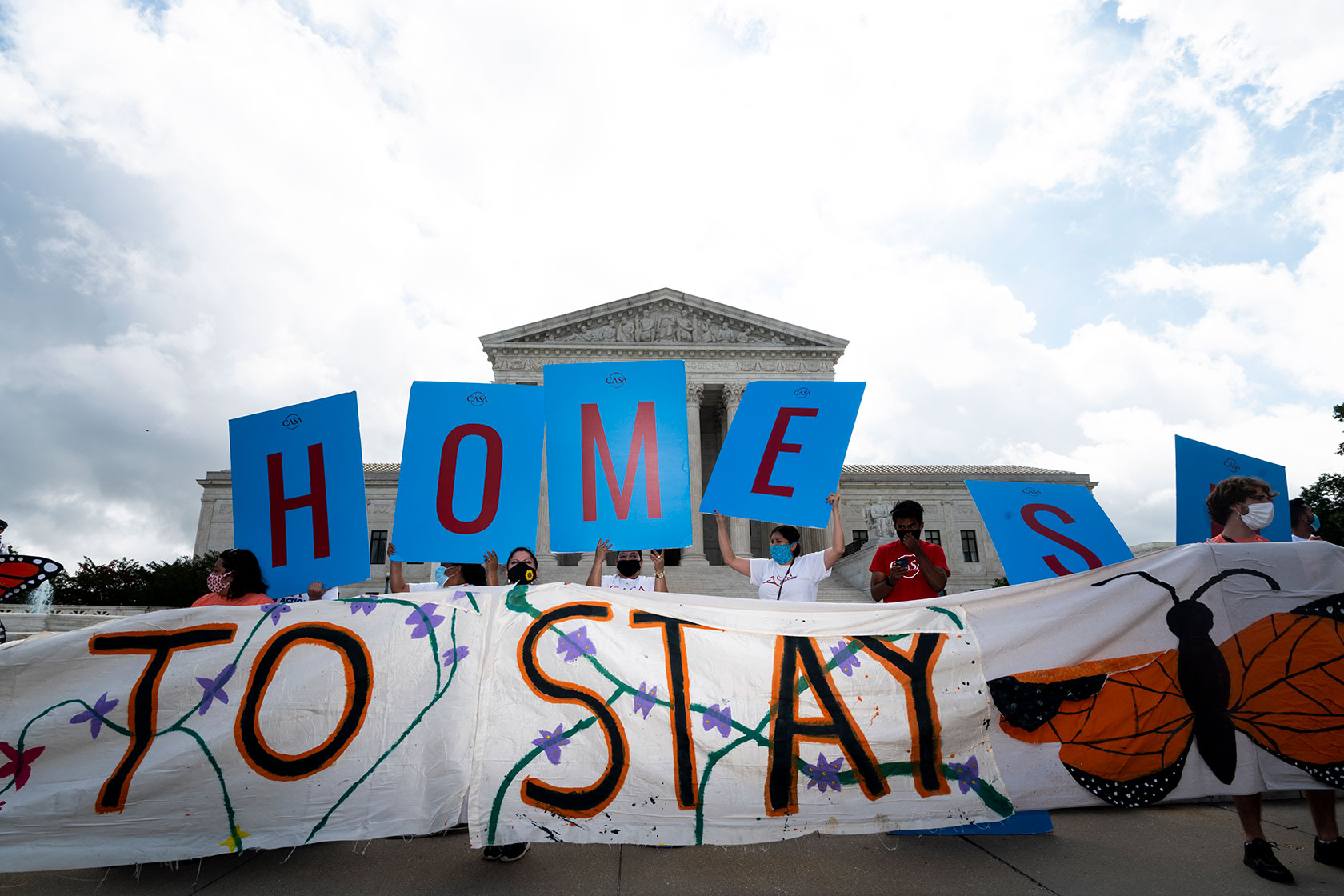 Dreamers and DACA supporters rally outside the U.S. Supreme Court.