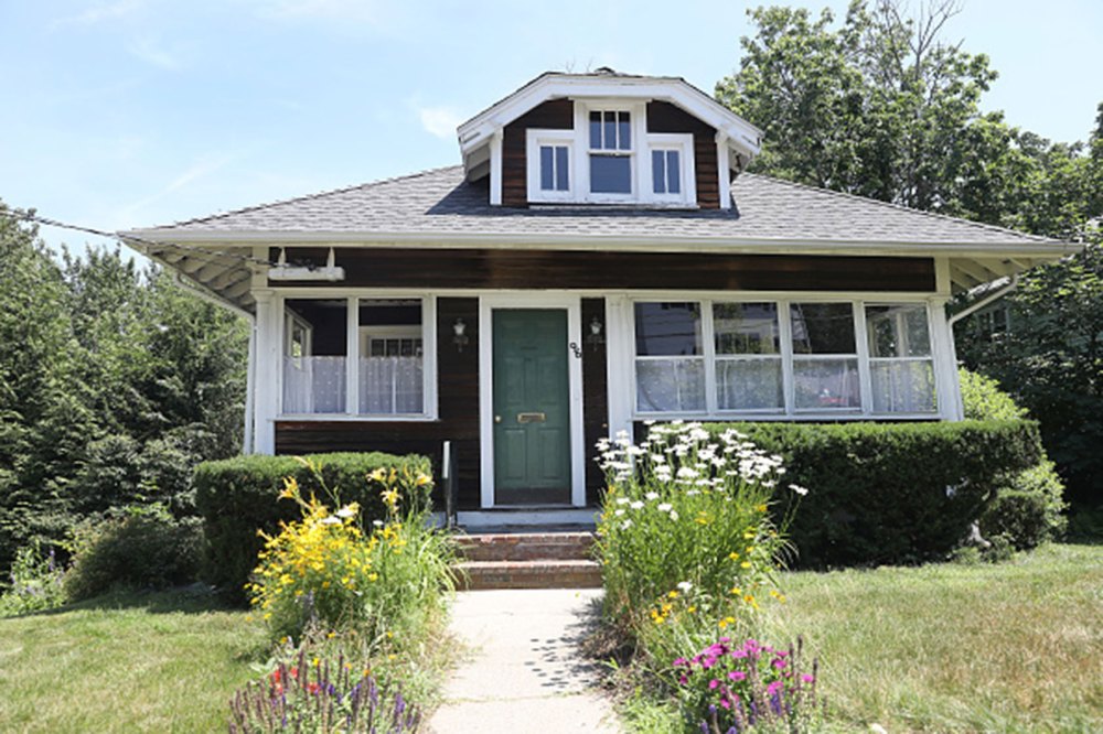 The exterior of a two-bedroom Craftsman-style bungalow built from a Sears house kit.